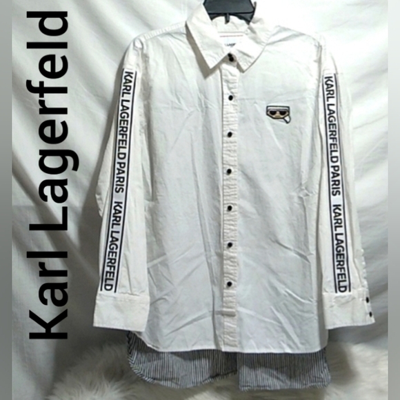 Karl Lagerfeld Tops - SALE! NWOT Karl Lagerfeld Paris Limited Edition Hi Lo Shirt Sz.LG (BX51)